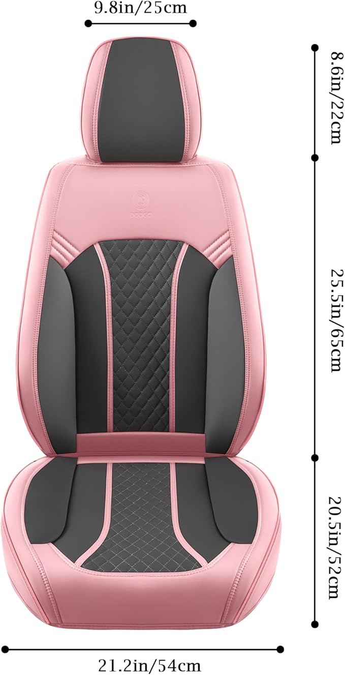 Doogo Seat Covers, Car Seat Covers, Breathable Front Seat Covers, Universal Non-Slip Seat Cushion Pink Automotive Seat Covers Accessories for SUV Sedan Truck Truck-Pink/Gary