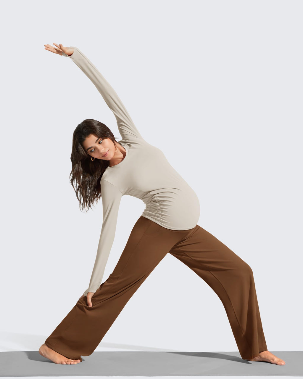 G4Free Maternity Sweatpants Pants Over the Belly,Dark Coffee,XL,Tall