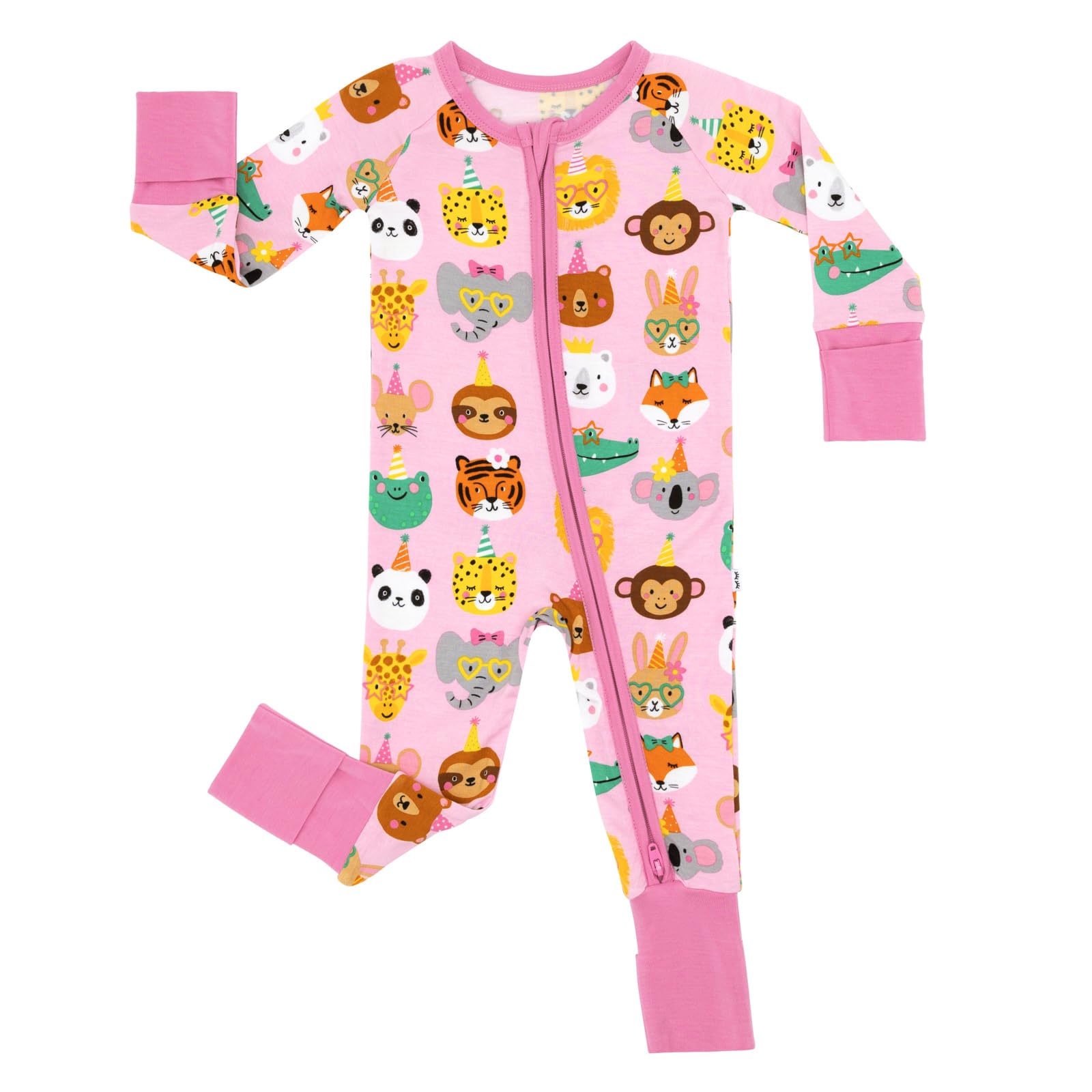 Little Sleepies Baby Pajamas, Pink Party Pals, Newborn