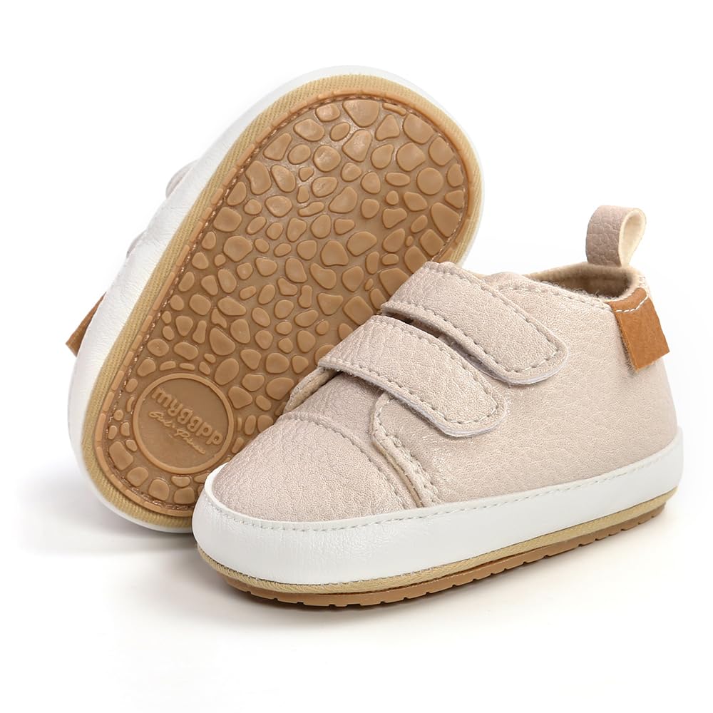 Clowora Baby Boys Girls Shoes Non-Slip Rubber Sole Sneakers Infant First Walking Toddler Crib Shoes Newborn Loafers Flats. (0611/White,0-6 Months)