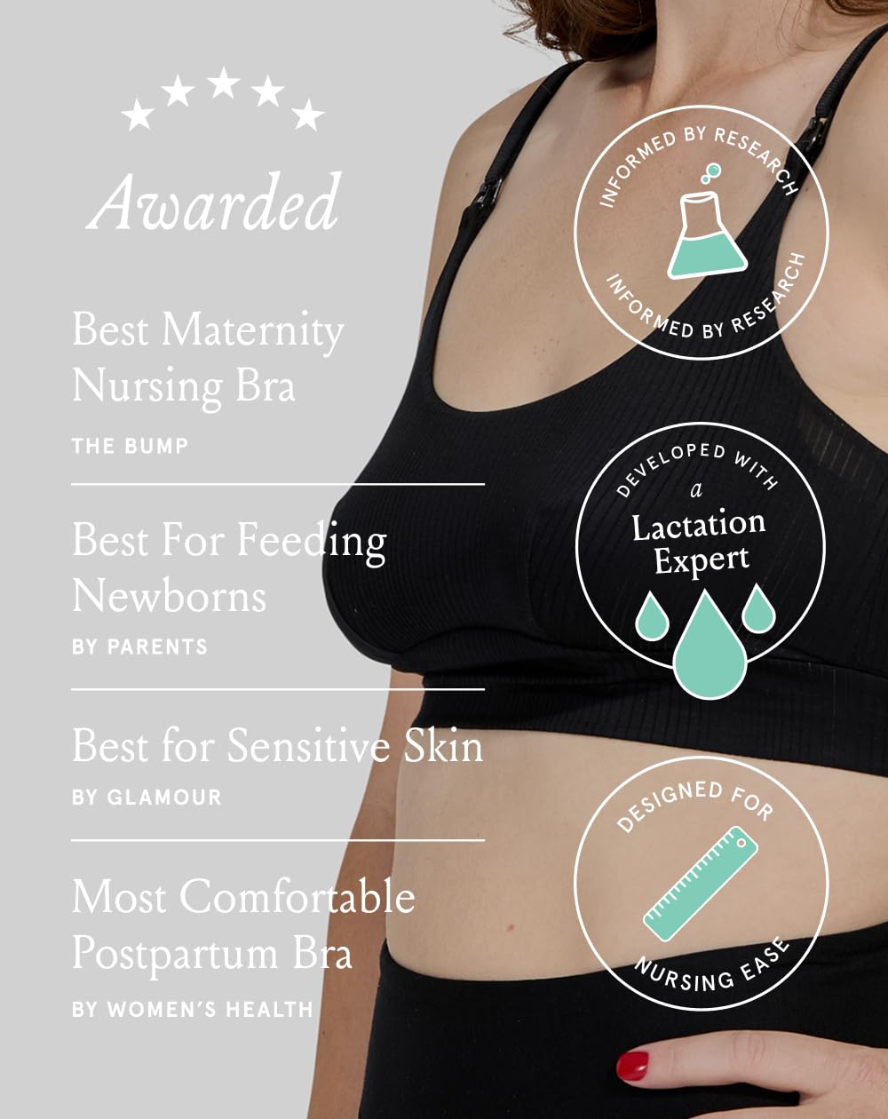 Bodily Everything Wireless Nursing & Maternity Bra with Clip Down Access, S