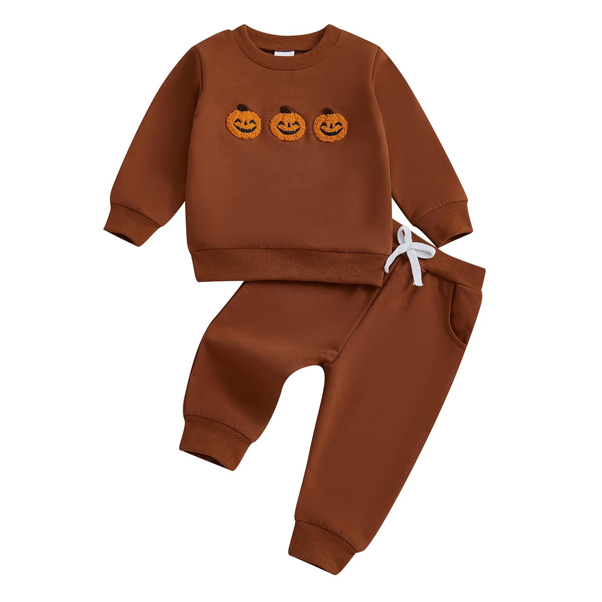 Fernvia Toddler Baby Girl Clothes 3 6 9 12 18 24 Months Fall Outfits Solid Long Sleeve Sweatshirt Tops + Pants Set (A-Purple, 6-12 Months)
