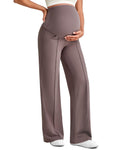 G4Free Maternity Yoga Pants Pregnancy Leggings for Work,Taupe,M,Petite