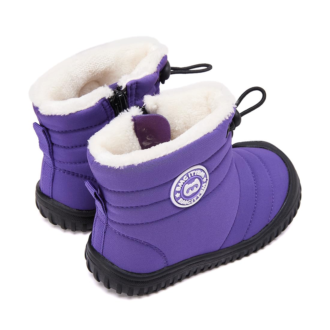BMCiTYBM Baby Snow Boots Boys Girls Winter Infant Shoes Non Slip 6 9 12 18 24 Months Faux Fur Purple Size 18-24 Months Toddler