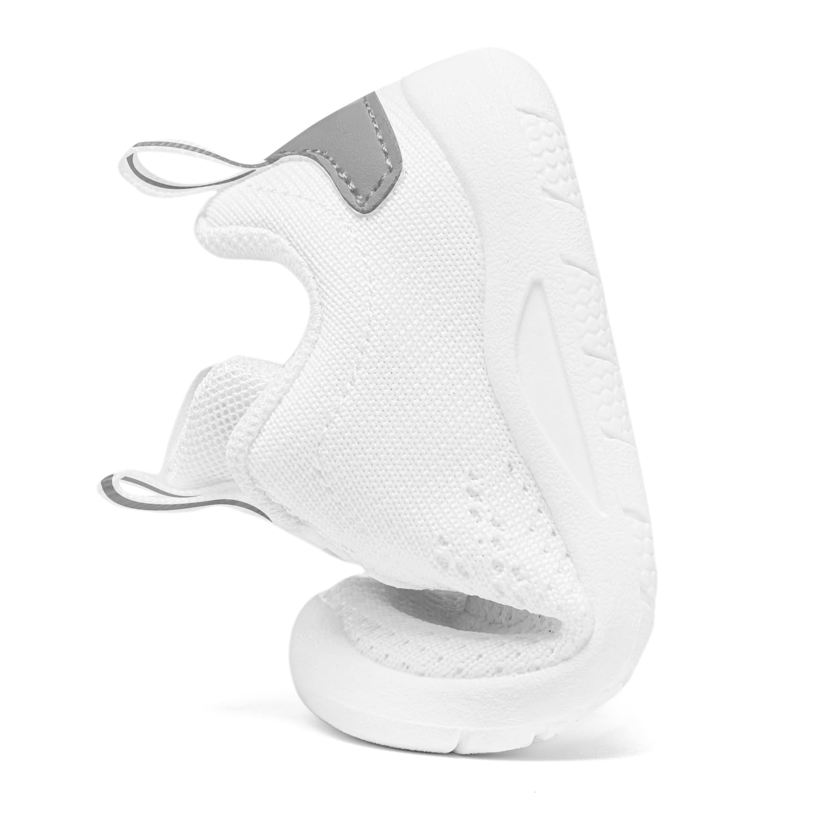 MORENDL Toddler Sneakers Baby Slip On Walking Shoes Non-Slip Breathable Boys & Girls Running Shoes Infant Tennis Shoe White Gray 12-15 Months Size 5