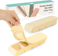 Silicone Freezer Trays with Lid,1.7oz 4 Section - Leak Proof Silicone Freezer molds for Homemade Baby Food Breastmilk, Purees, Vegetables, Baby Food Jars Ice Tray with Lid BPA Free Mix Beige