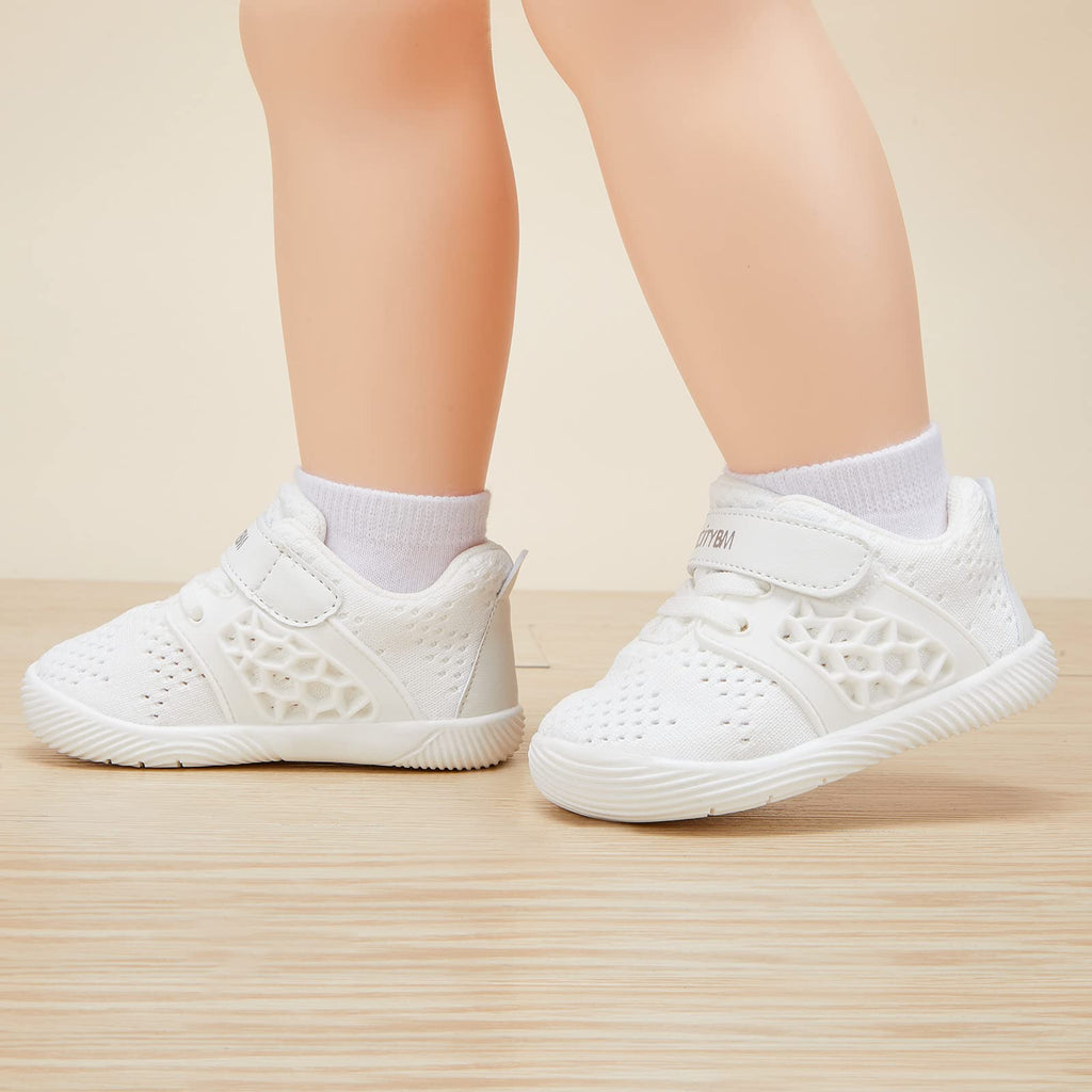 BMCiTYBM Baby Walking Shoes Infant Boy Girl Sneaker White Size 18-24 Months