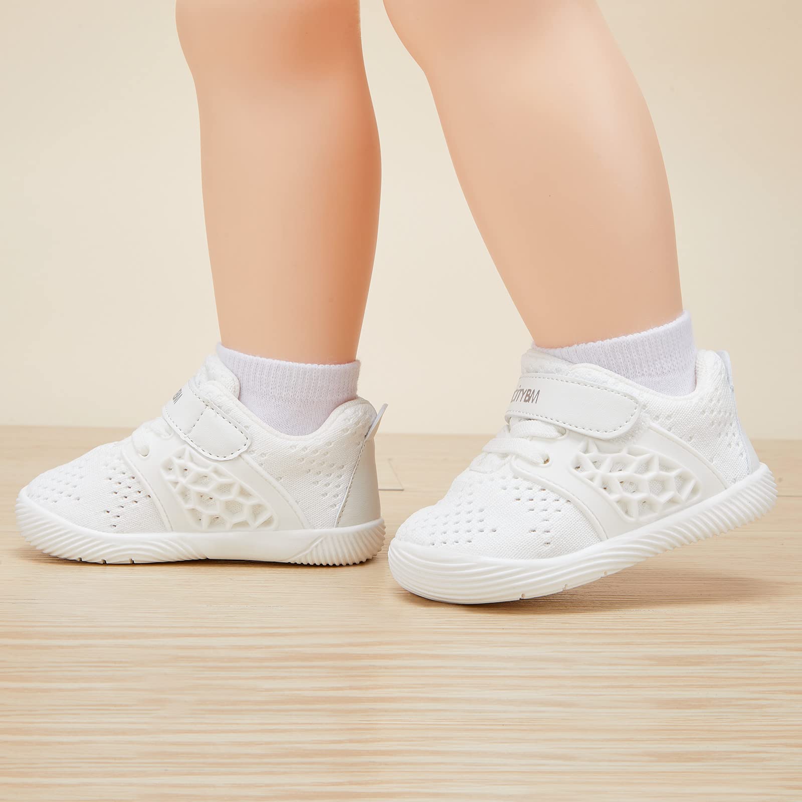 BMCiTYBM Baby Walking Shoes Infant Boy Girl Sneaker White Size 6-12 Months