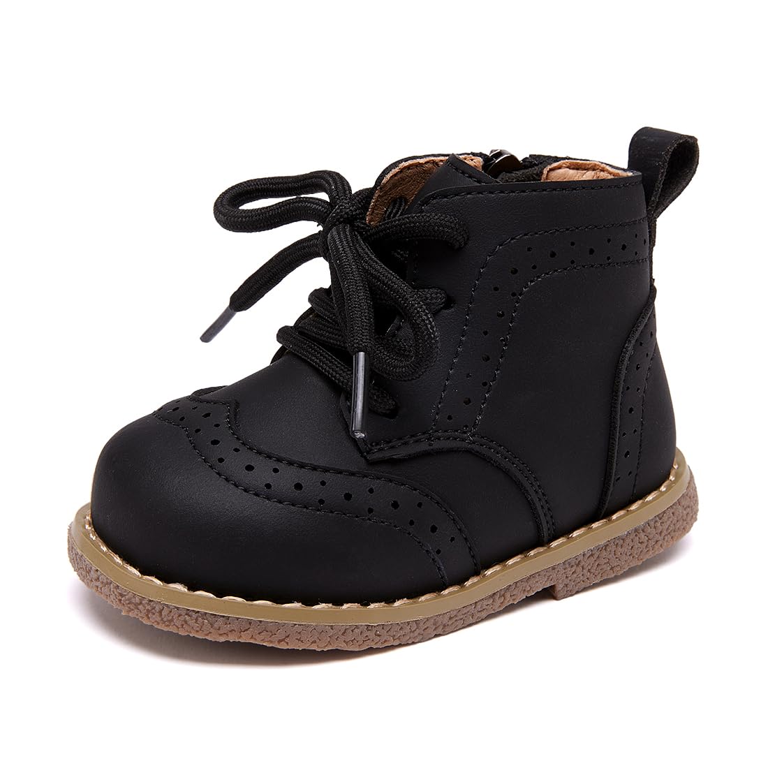 BMCiTYBM Baby Boys Girls Boots Infant Oxford Shoes First Walking Booties for All Seasons for 6 9 12 15 18 24 Months Black Size 6-12 Months Infant