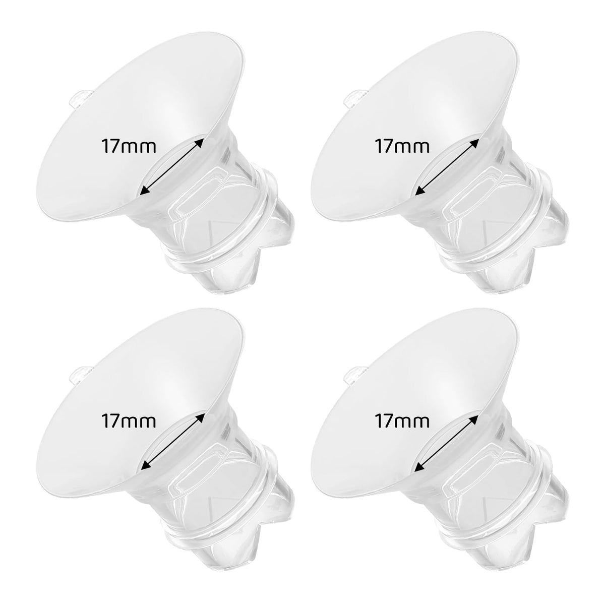 Suniceme Flange Inserts 17mm Compatible with Medela/Spectra/TSRETE/Elvie/Momcozy/Bellababy Breast Pump 24mm Shields/Flanges, Reduce 24mm Nipple Tunnel Down to 17 mm, 4PCS
