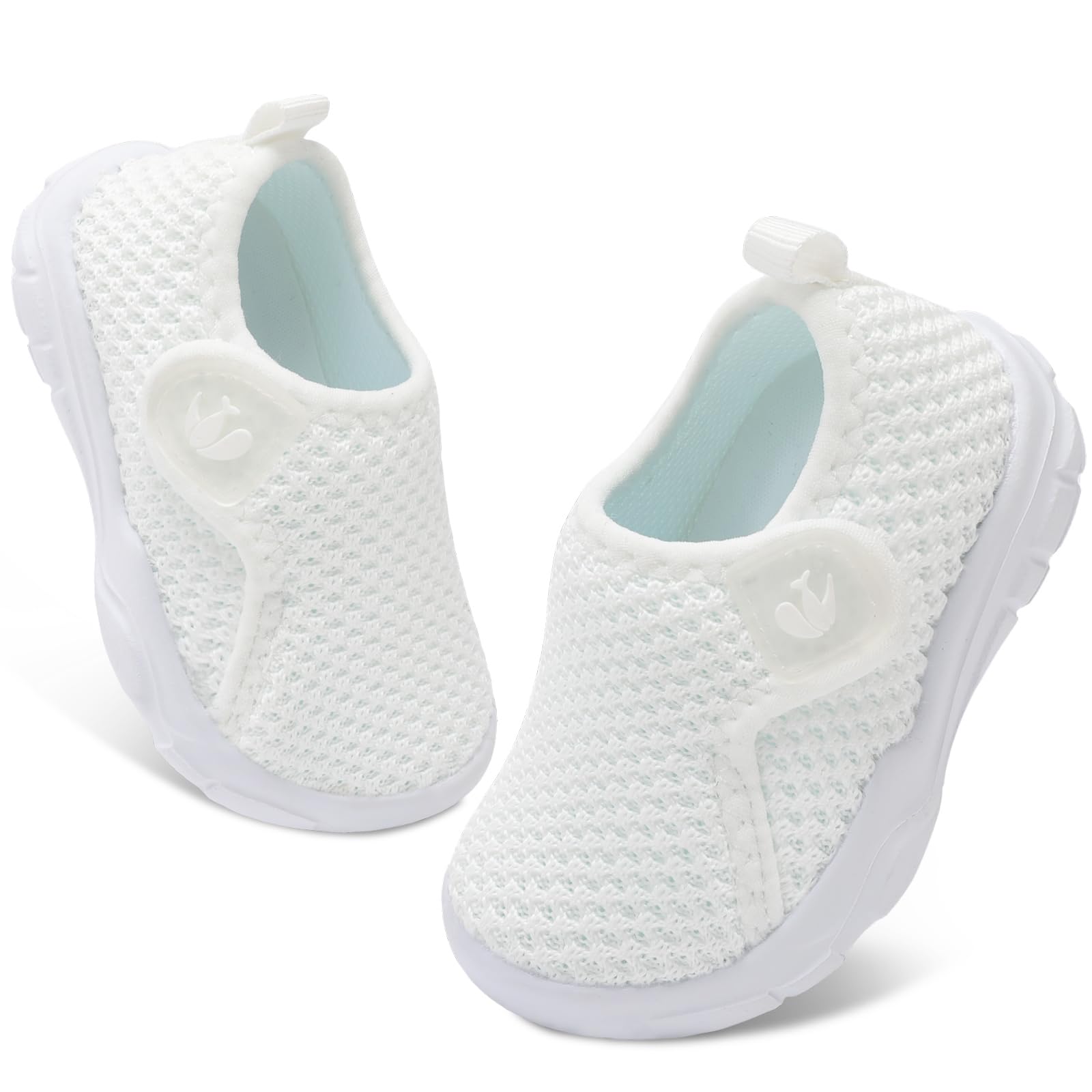 FEETCITY Baby Shoes Infant Sneakers Boys Girls First Walking Shoes Lightweight Slip On Shoe White