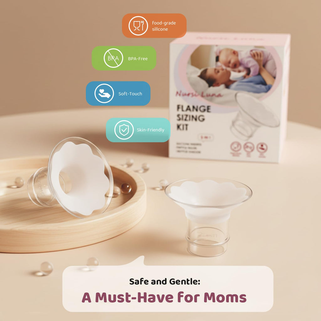 Nursi Luna Flange Sizing Kit, Flange Inserts for 24mm Breast Pumps, 10PCS
