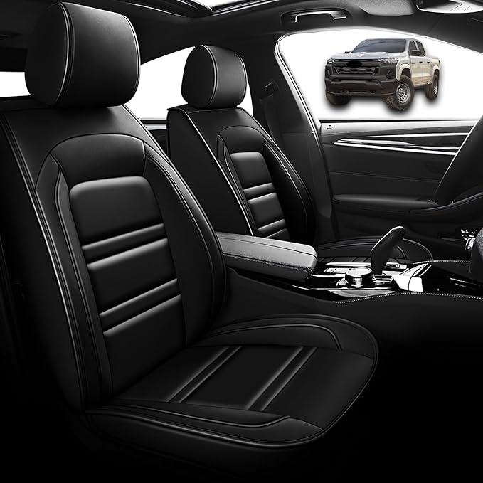 Seat Cover for Chevy Colorado 2004-2025 | Car Seat Covers Front Seats, Waterproof Seat Protectors, Automotive Front Seat Covers (Front Seat, Black)