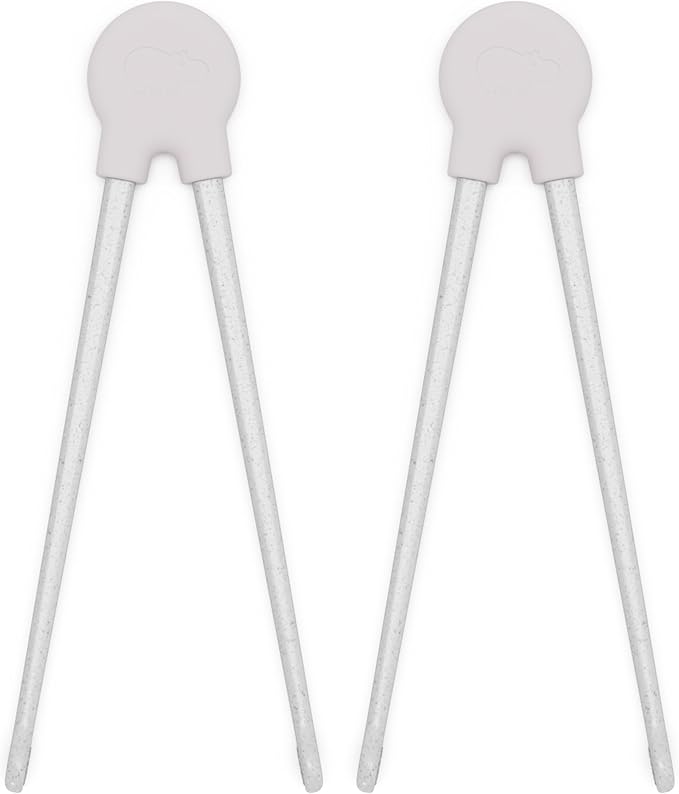 Lalo Chopsticks For Kids - Set of 2 Training Chopsticks Made of Silicone and Eco-Friendly Wheat Straw PP - Ages: 2 Years And Up - Easy to Clean & Dishwasher Safe - Lavender