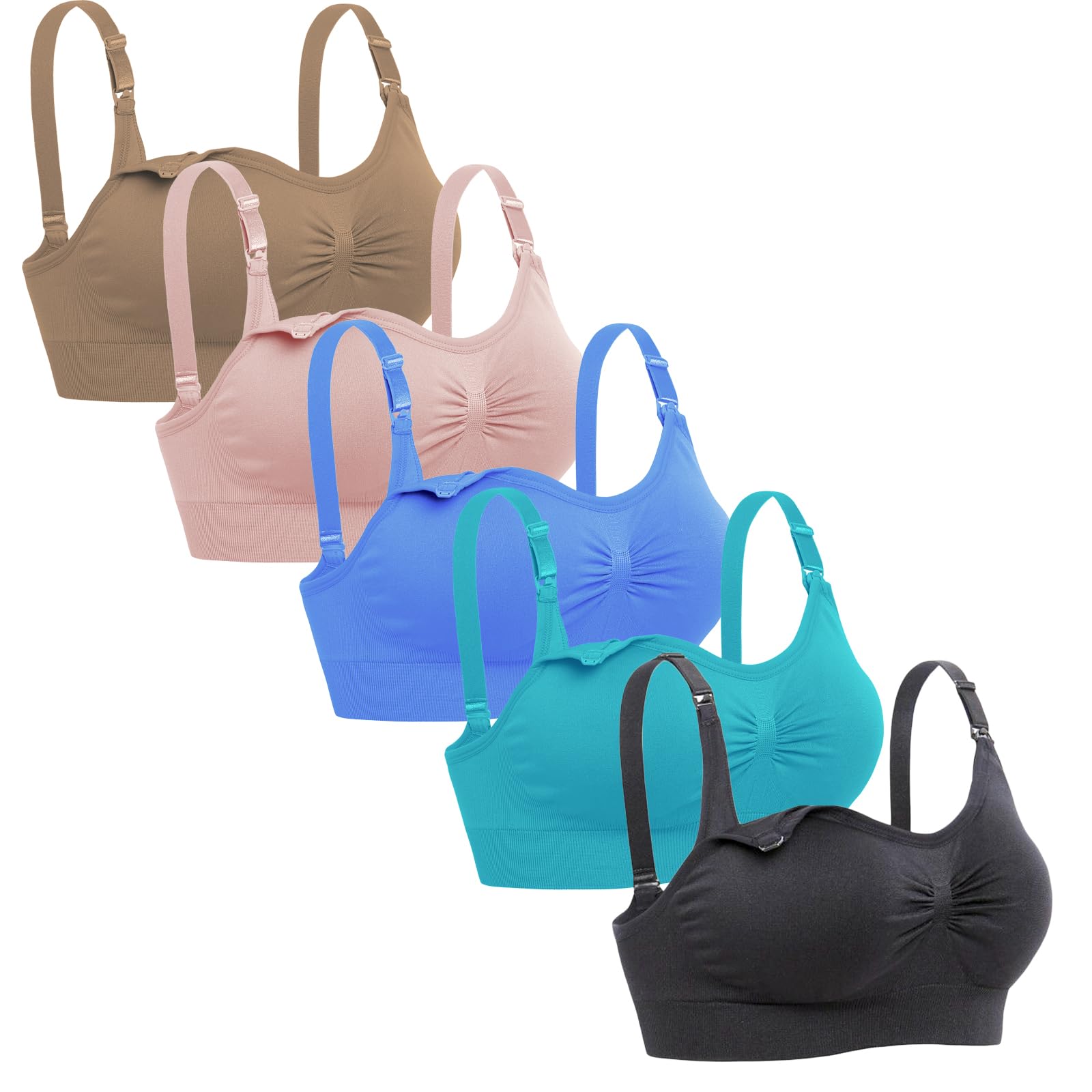 Lataly Womens Sleeping Nursing Bra Wirefree Breastfeeding Maternity Bralette 5P2 S