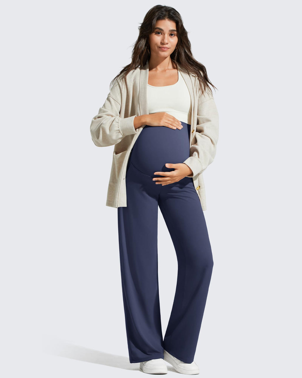 G4Free Maternity Yoga Pants Pregnancy Dress Pants,Royal Blue,XL,Petite