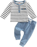 Toddler Baby Boy Clothes Solid Color Long Sleeve Crewneck Sweatshirt Top Casual Pants Set 2Pcs Fall Winter Outfits