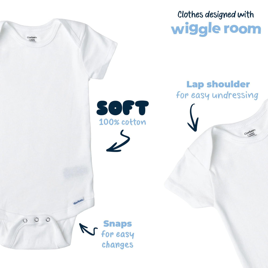 Gerber Baby 8-Pack Short Sleeve Onesies Bodysuits, Solid White, Newborn