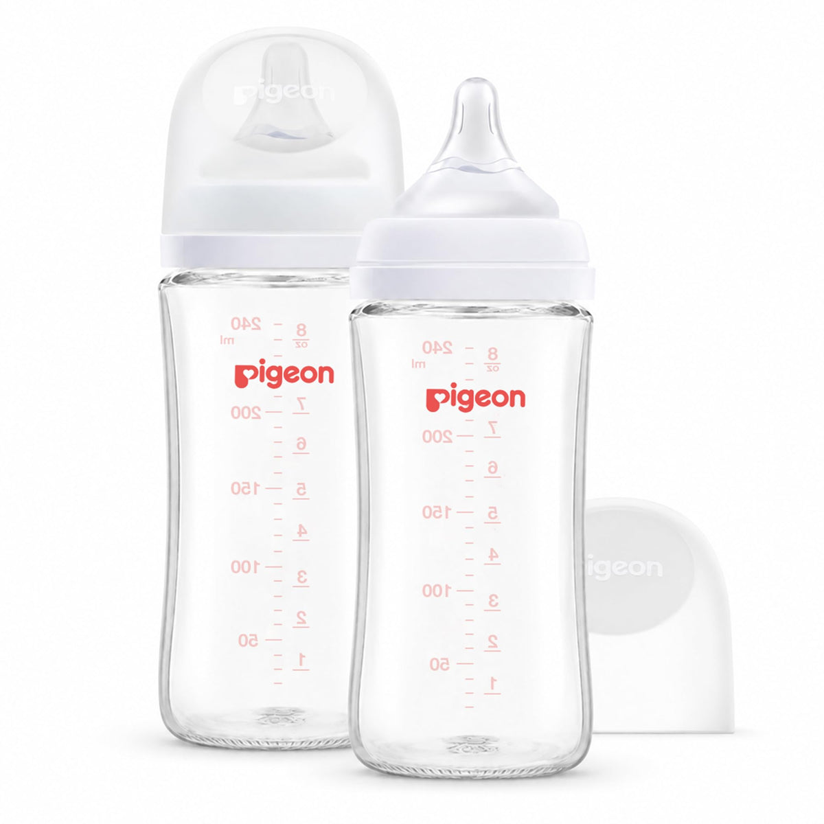 Pigeon Glass Baby Bottles Wide Neck, 8.1 Oz, Pack of 2