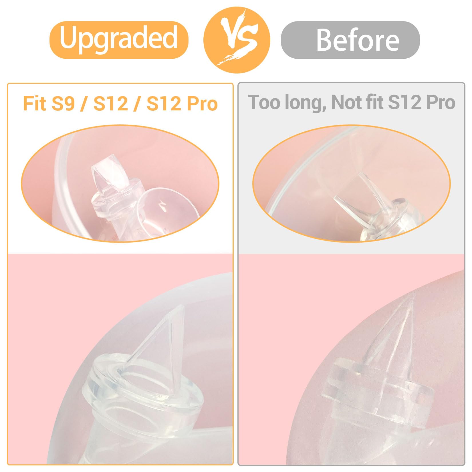 6 Pack Silicone Duckbill Valve Compatible with S9 / S12 / S9Pro / S12Pro Wearable Breast Pump, Electric Breast Pump Parts Accessories