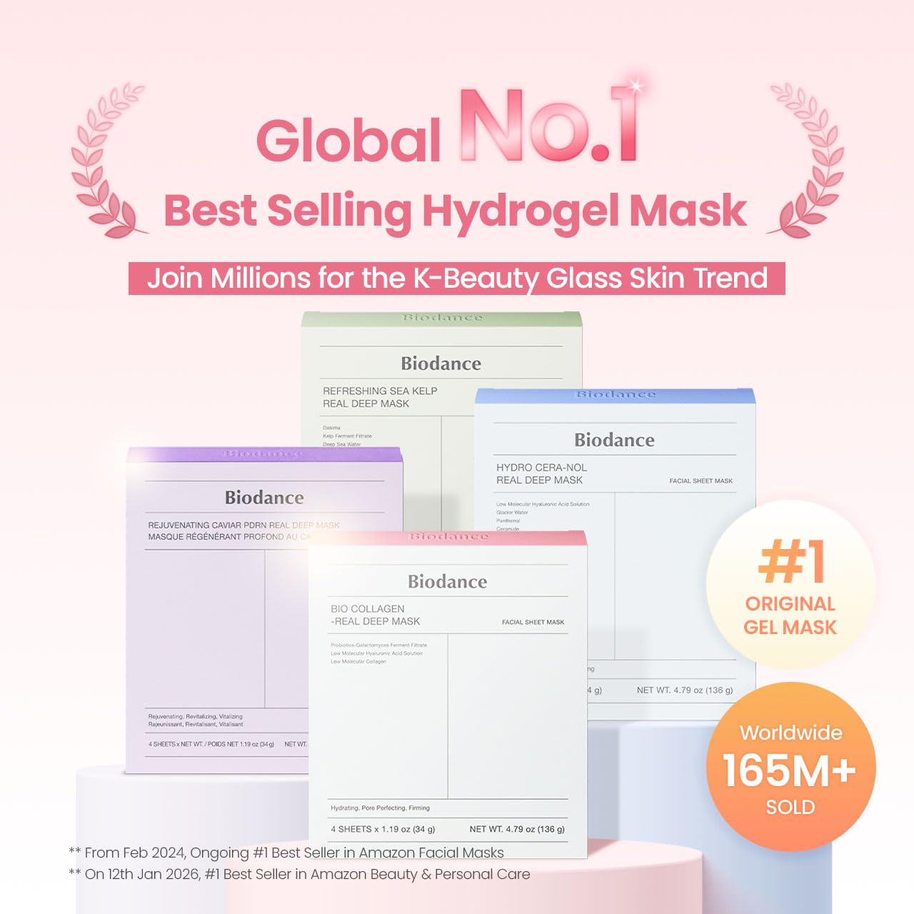 BIODANCE Bio-Collagen Real Deep Mask, Hydrating Overnight Hydrogel Face Mask, Pore Minimizing, Plumping, Elasticity Improvement, Korean Skin Care, Self Care Gifts for Women | 1.19oz(34g) x 16ea