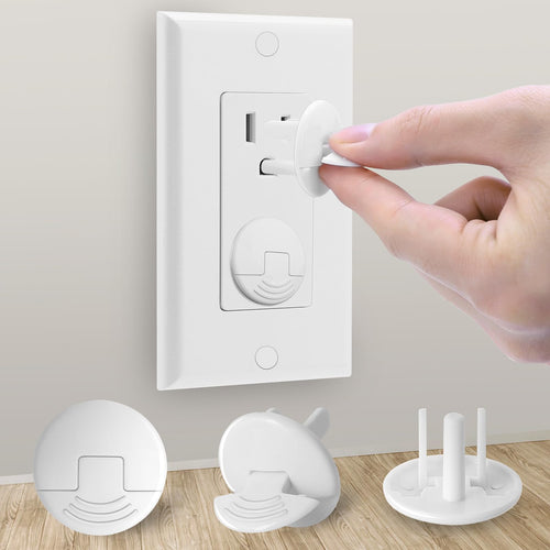 52 Pack Black Safety Outlet Covers Baby Proofing, Electrical Socket Outlet Plugs 3-Prong Child Proof for Kids House
