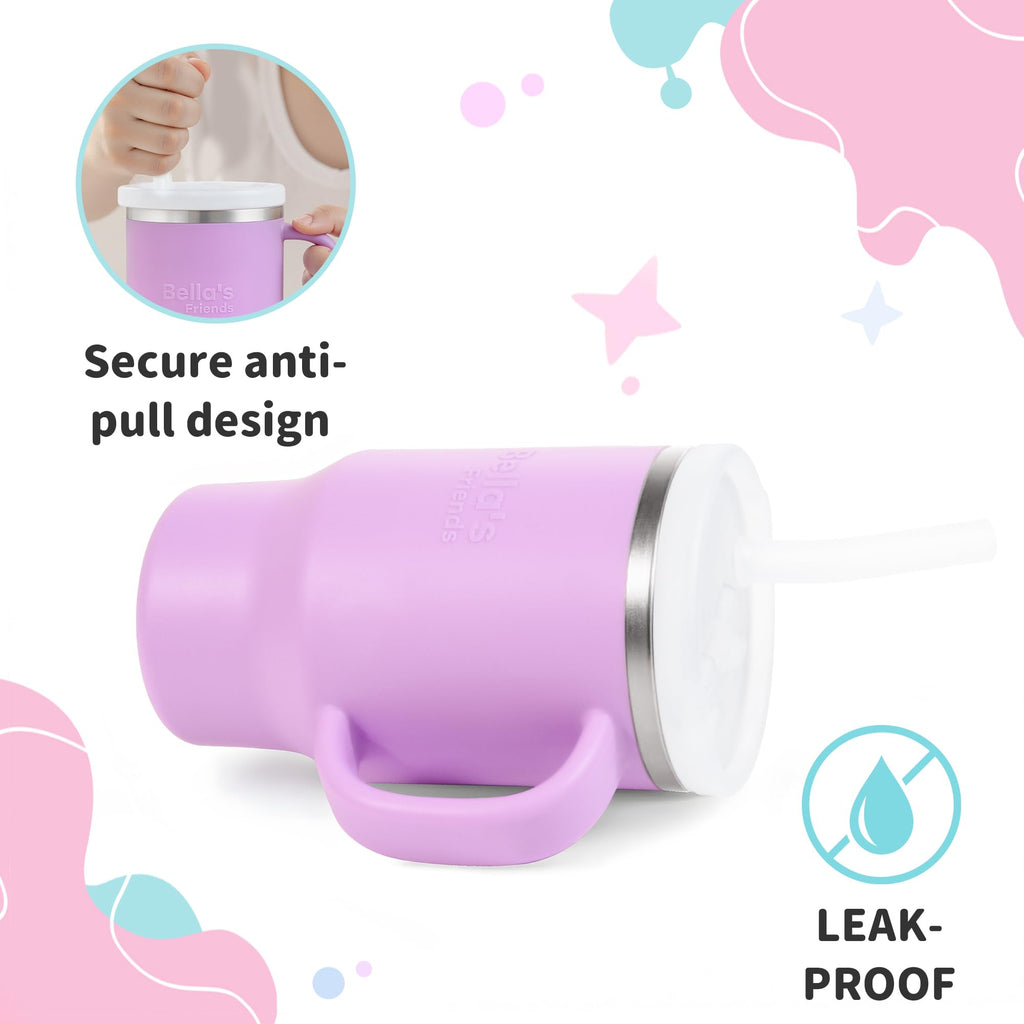 Sippy Cups for Toddlers 1-3, Spill-Proof 9oz Stainless Steel Toddler Tumbler with Handle, Leak‑Proof Baby Straw Cups, My First Tumbler, Birthday Gifts for 1 Year Old Girls Boys, BPA-Free, 2 Pack