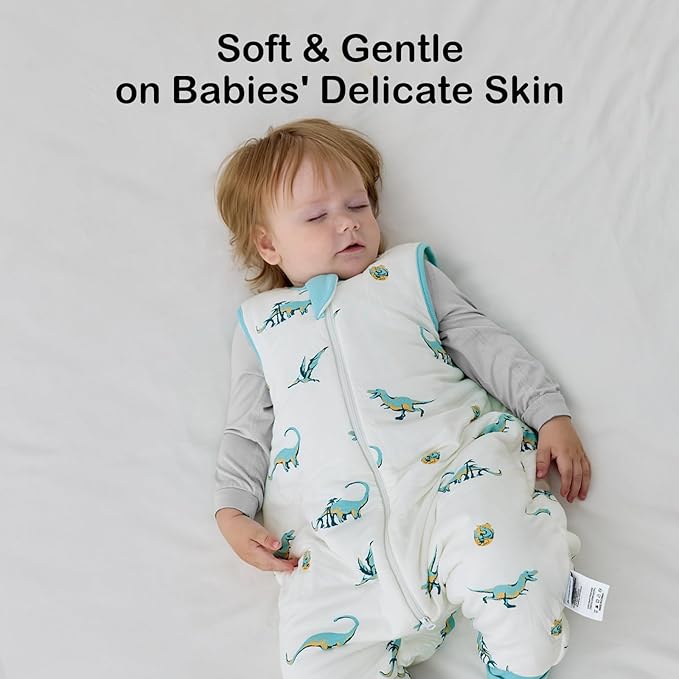 BubblePanda Rayon Made from Bamboo Toddler Sleep Sack with Feet 12-24 Months 1.0 Tog Ultra Soft Toddler Sleeping Sack 1t-2t Sleep Bag Walker Quilted Wearable Blanket with Legs 2-Way Zipper Lightweight