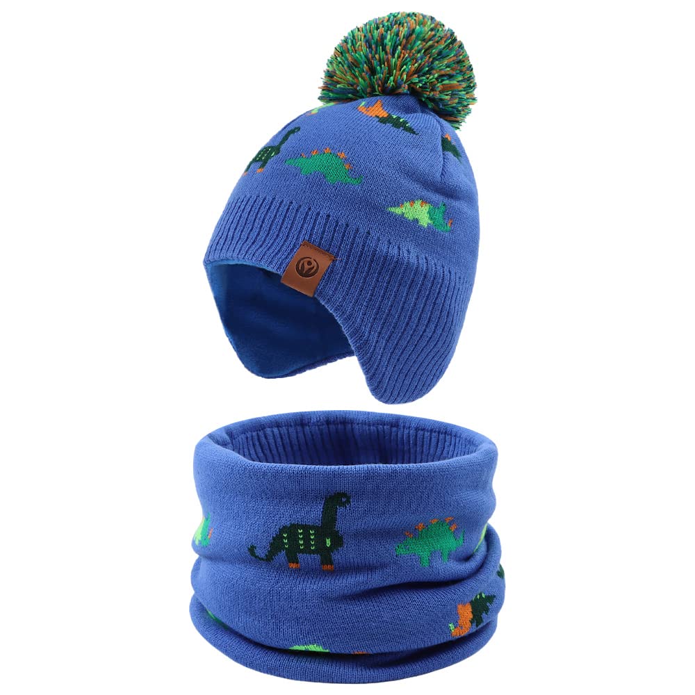 JANGANNSA Knitted Baby Hat Scarf Winter Warm Boy Girl Beanie Fleece Lining