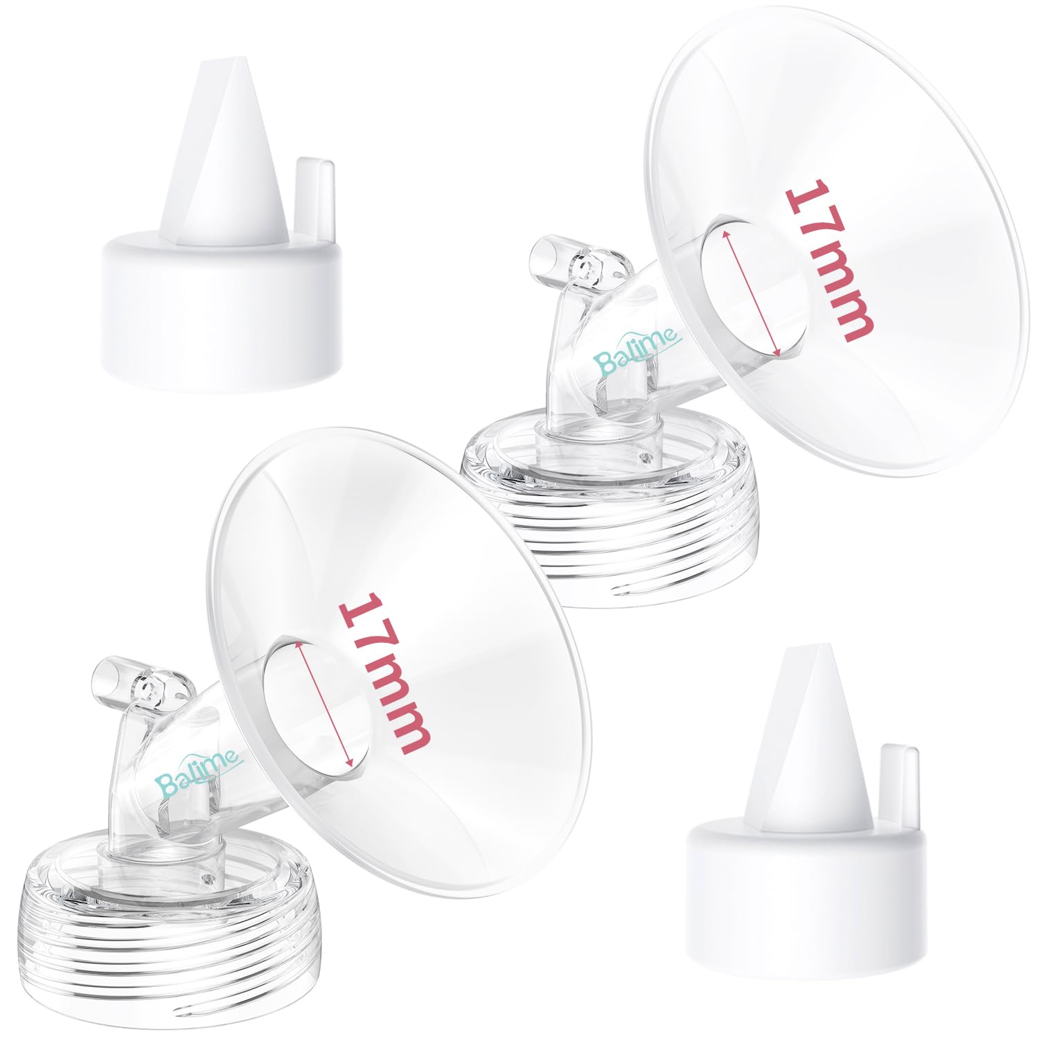 17MM Flange and Duckbill Valve Set Compatible with Spectra S1 S2 9 Plus, Wide Mouth Pump Replacement Parts, Multiple Size Options 13–30mm, Not Original Accessories