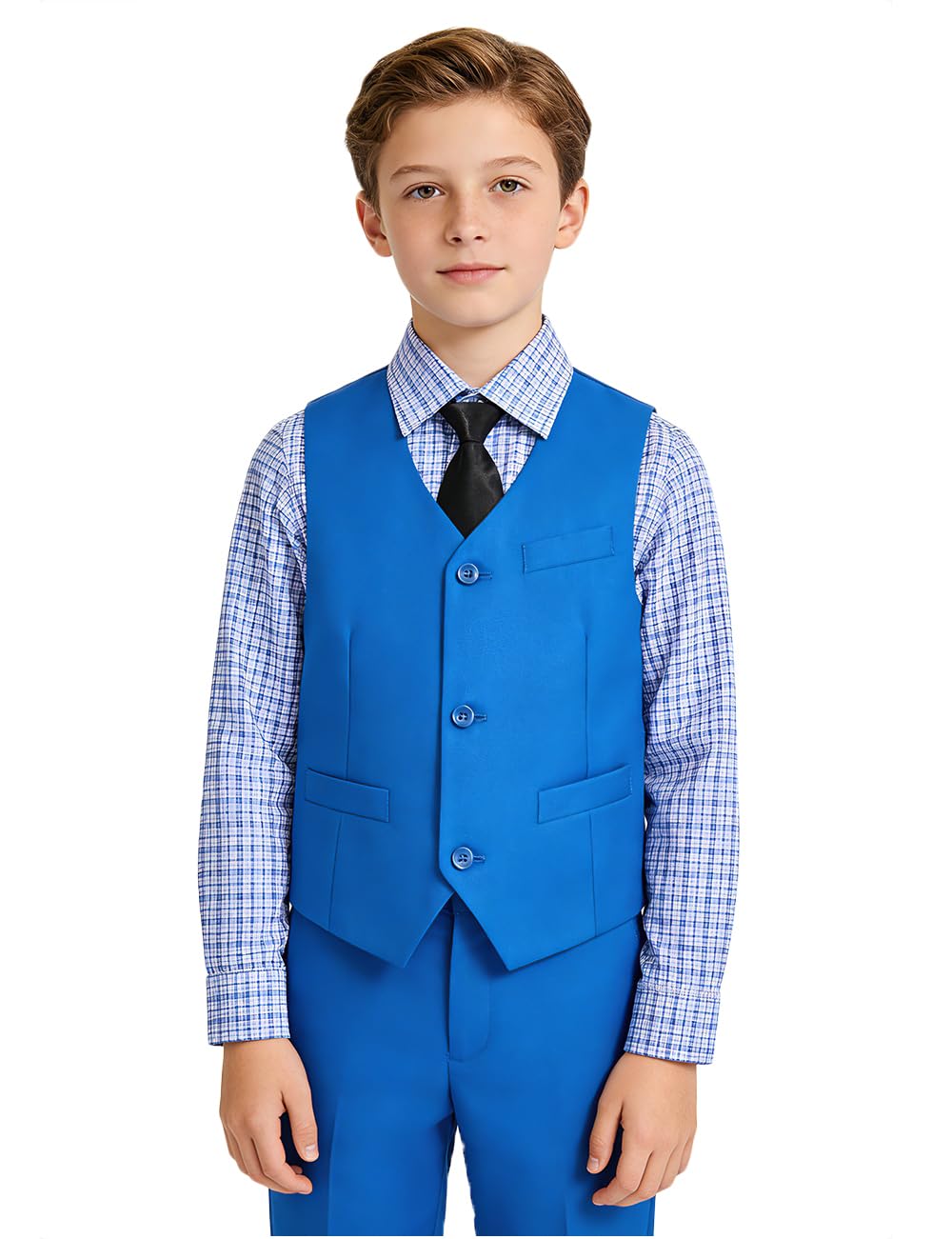 Boys Suit Set for Kids Formal Tuxedo Suits for Wedding, Royal Blue, Size 18
