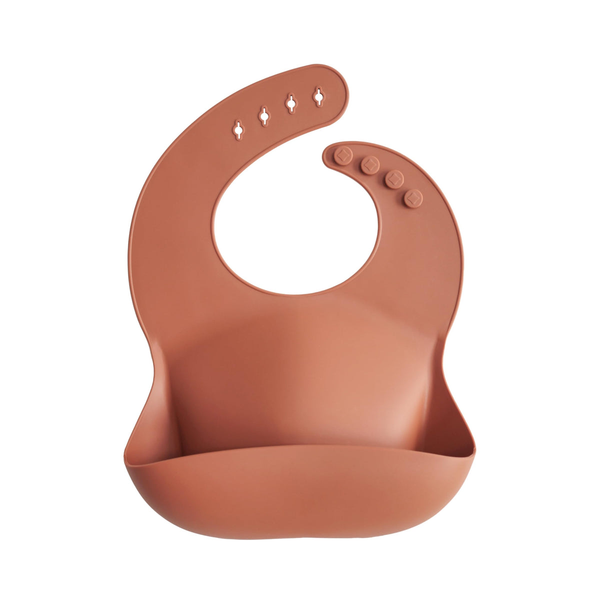 mushie Silicone Baby Bib | Adjustable Fit Waterproof Bibs (Rainbows)