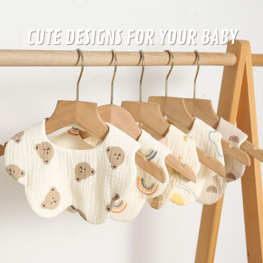 Canjolie 4 Pack Baby Bandana Bibs - Super Absorbent for Drooling & Teething - Soft, Flower Shape (0-24 Months)
