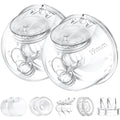 Two Full Milk Collector Cup Sets with 19mm Flange Compatible with Momcozy S12 Pro/S9 Pro Breast Pump, NOT for S9/S12, Replacement Pump Parts with Duckbill Valve, Flange, Diaphragm, Linker, Collector