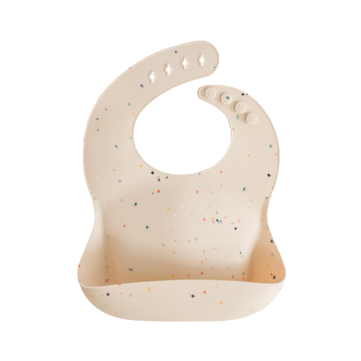 mushie Silicone Baby Bib | Adjustable Fit Waterproof Bibs (Rainbows)