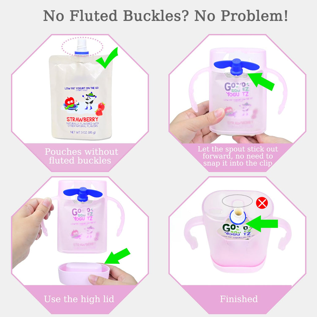 MOMUSE Dual-Lid Squeeze Pouch Holder for Food Pouches & Drink Boxes
