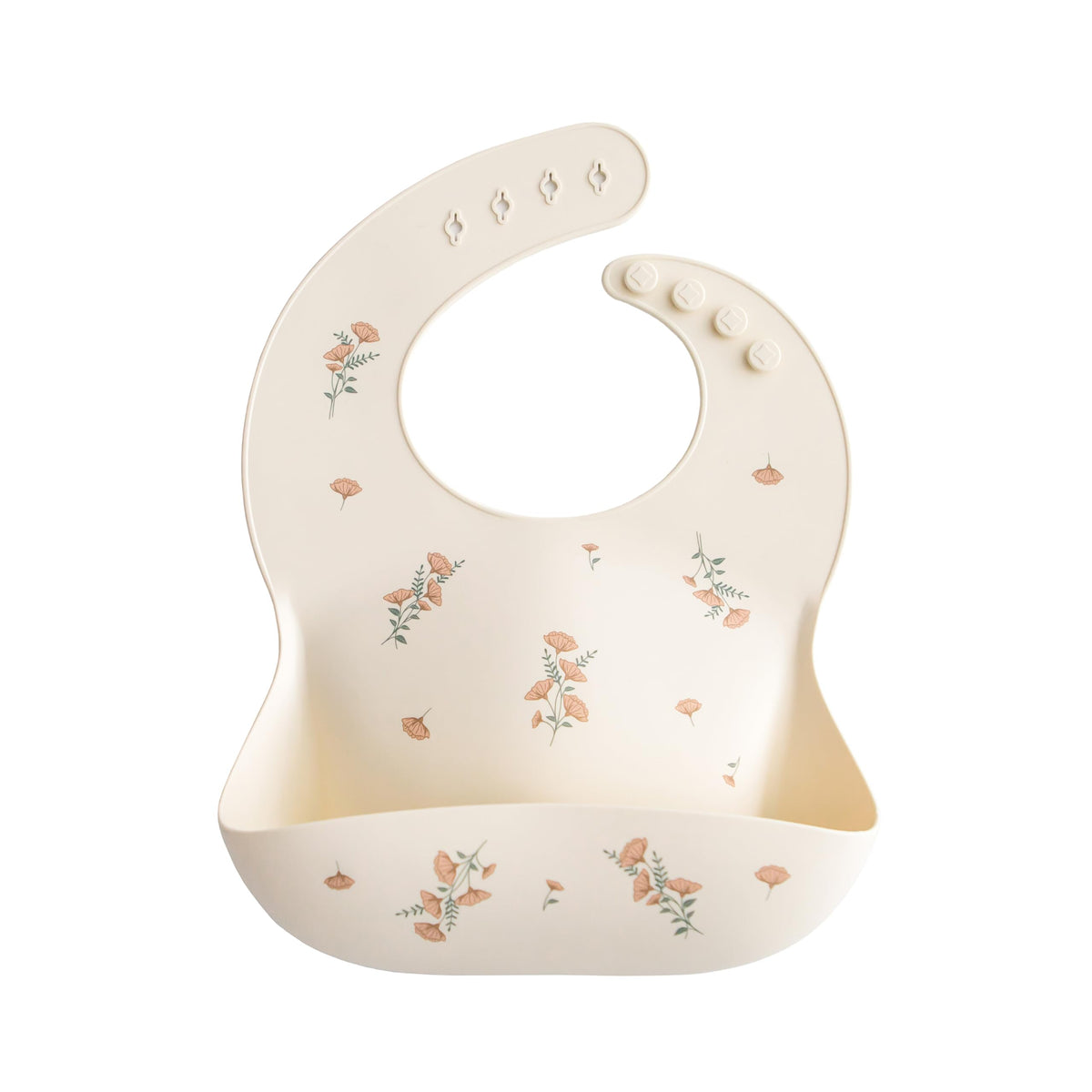 mushie Silicone Baby Bib | Adjustable Fit Waterproof Bibs (Rainbows)