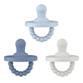 Ryan & Rose Cutie PAT 3 Pack Baby Pacifiers Teether Teething Ring Binky (Canvas, Round Original)