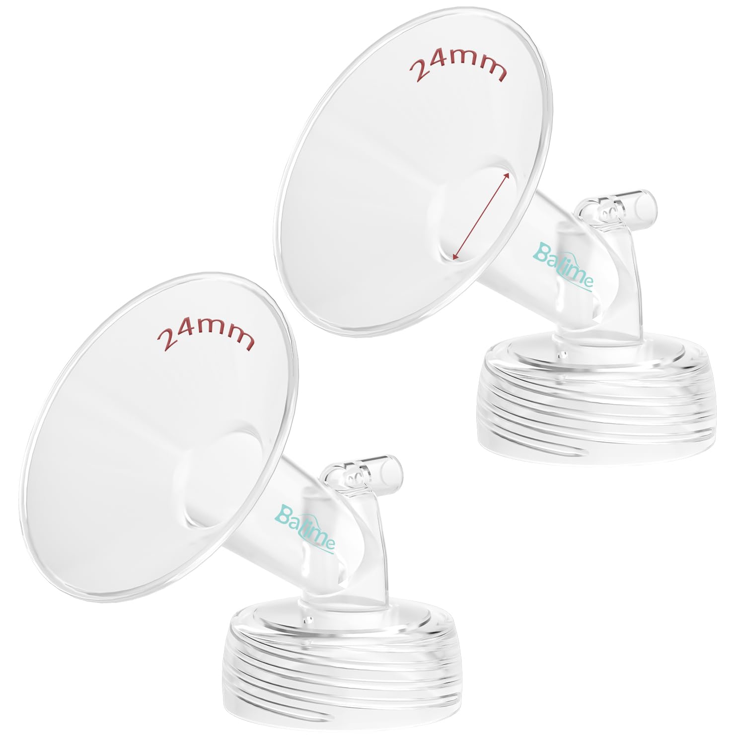 BALIME 24MM Wide-Mouth Flange Spectra Replacement Pump Parts for S1 S2 - BPA Free Spectra Replacement Pump Parts - Perfect for Travel & Working Moms (2-Pack)
