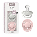 BIBS Pacifiers - De Lux Collection | BPA-Free Round Nipple | Silicone | Made in Denmark | Set of 2 Blossom/Haze Color Premium Soothers | Size One Size