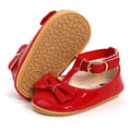 COSANKIM Baby Girls Mary Jane Flats Shoes Anti-Slip Rubber Sole Infant Toddler Princess Wedding Dress Shoes(01 Red, 6-12 Months Infant)