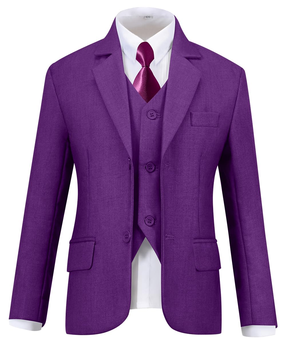Suits for Boys Ring Bearer Outfit Boy Formal Suit Purple Tuxedo Size 6