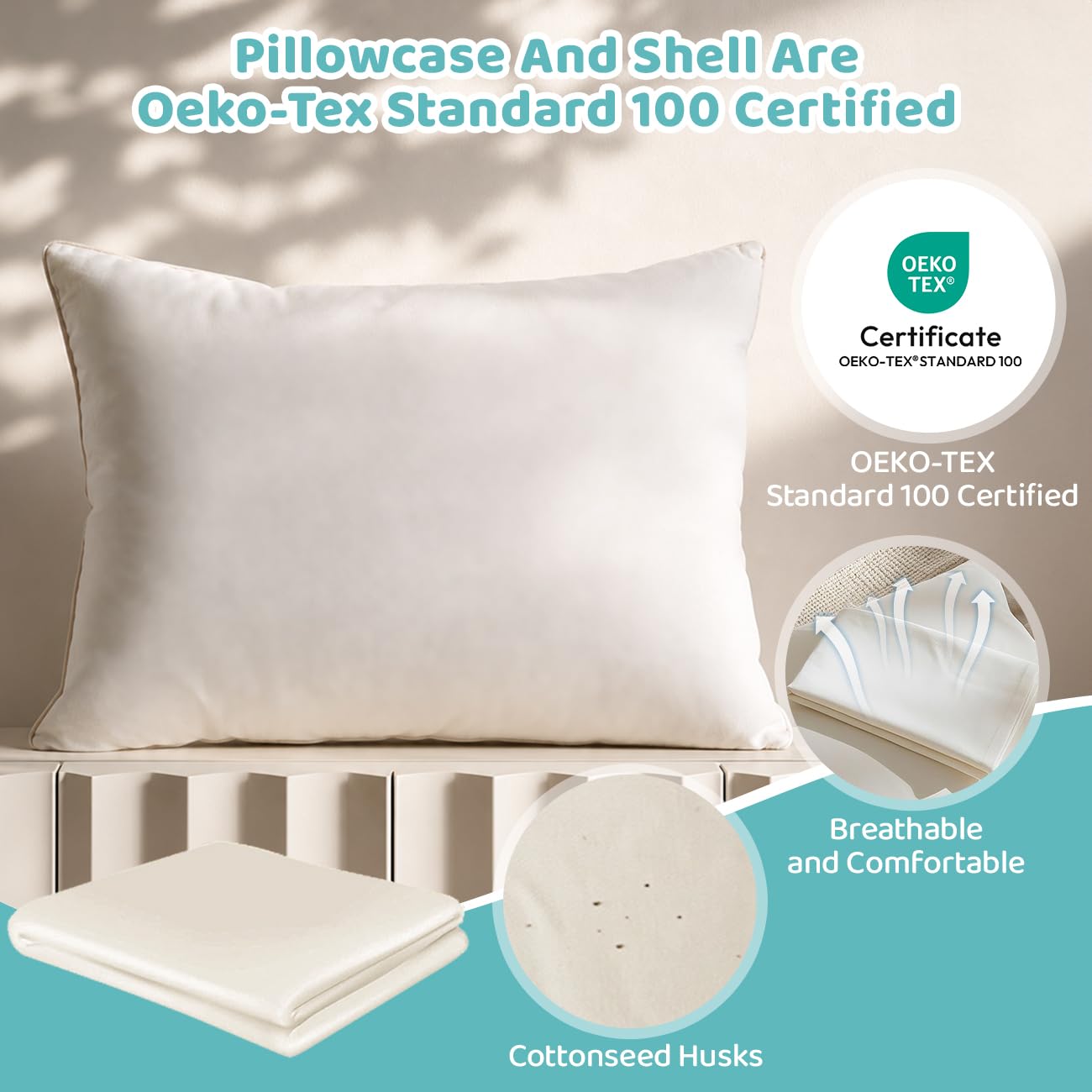 LOFE Adjustable Kids Pillow for Ages 2-4 with Organic Cotton Pillowcase