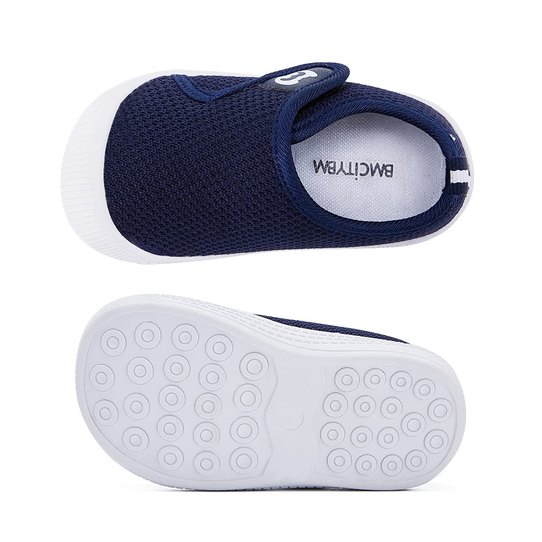 BMCiTYBM Toddler Walking Shoes Baby Boy Girl Barefoot Sneakers Navy Size 9