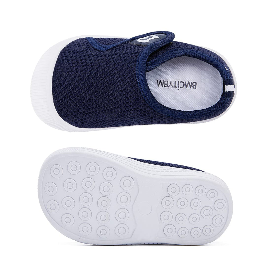 BMCiTYBM Baby Boy Girl Shoes Infant First Walker Shoes Breathable Walking Shoes Lightweight Non-Slip Sneakers 6 9 12 18 24 Months Navy Size 6-12 Months Infant