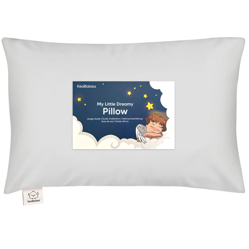 Toddler Pillow with Pillowcase, 13x18 My Little Dreamy Pillow (French Gray)
