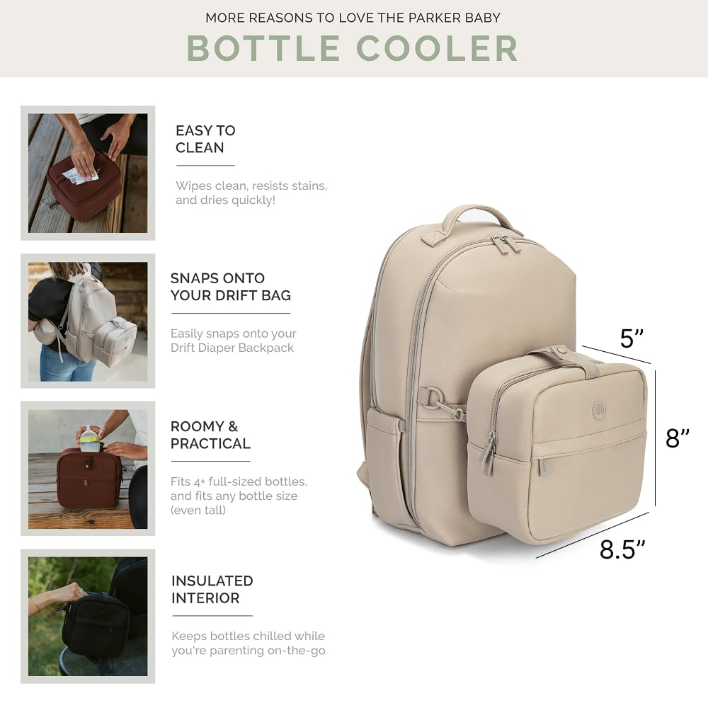 Parker Baby Co. Drift Neoprene Bottle Cooler, Insulated Travel Bag - Raisin
