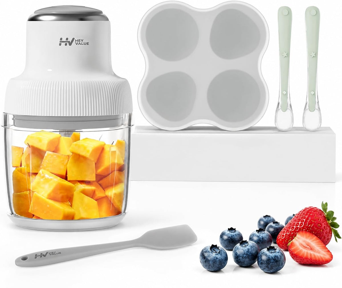 HEYVALUE 20 Oz Glass Baby Food Maker, Baby & Pet Large Food Processor Set
