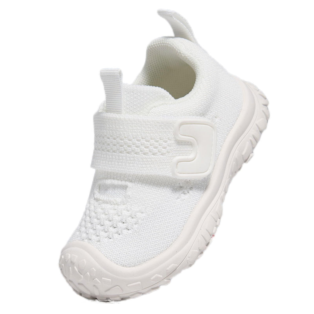 Newsonet Baby Shoes Boys Girls First Walker Sneakers Walking Non-Skid Lightweight Mesh Shoes White Size 6-12 Months Infant