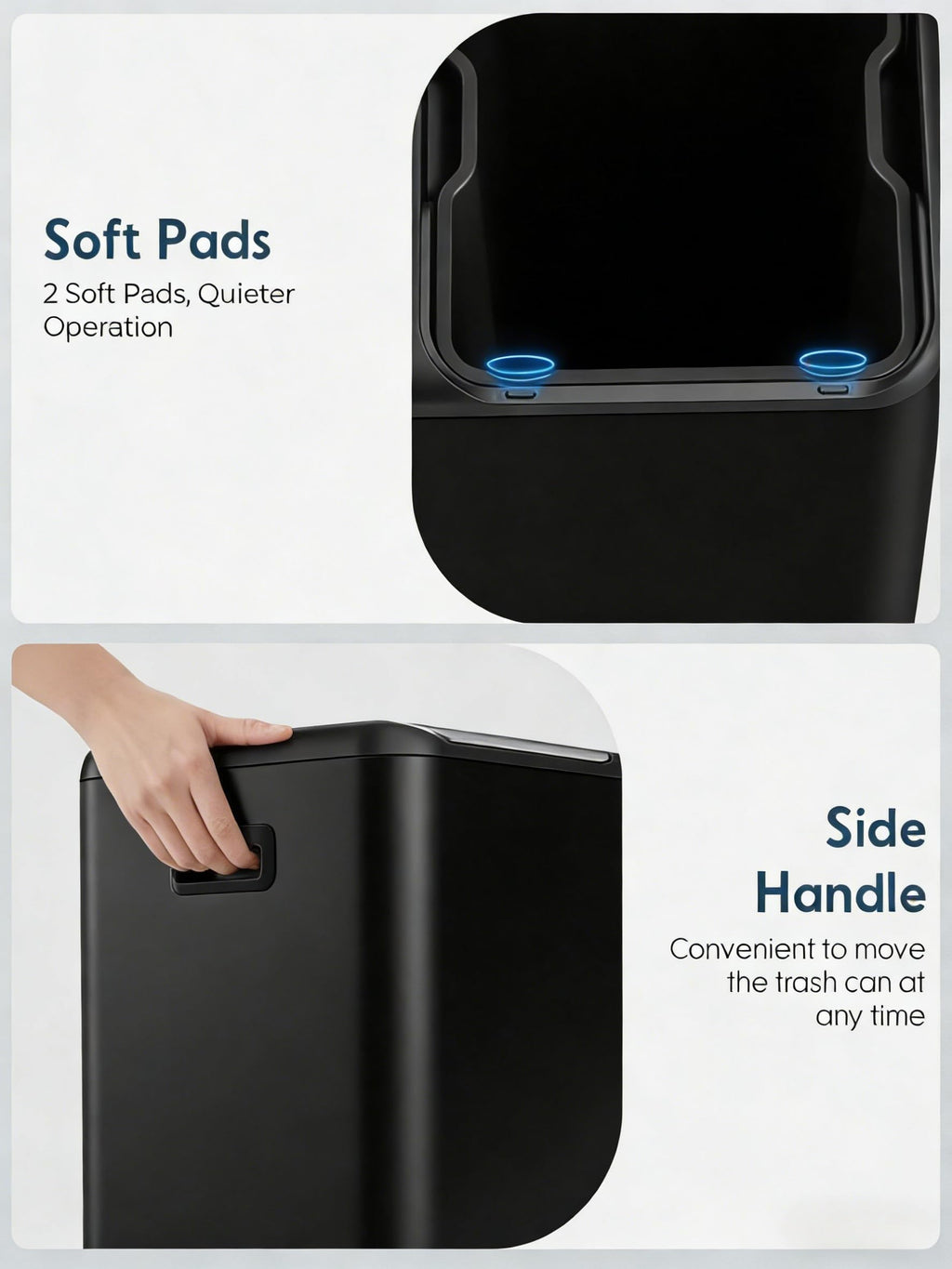 Arlopu 16Gal Dual Trash Can w/2 Built-in Box for Odor Control